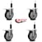 Service Caster 5'' Black Poly Swivel 1-1/8'' Expanding Stem Caster Set Total Lock Brake, 4PK SCC-EXTTL20S514-PPUB-BLK-118-4 - alternate 4